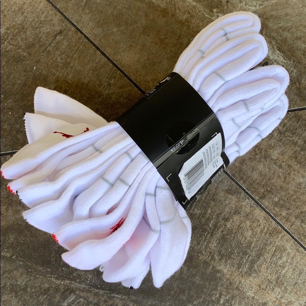 JORDAN CREW 6 pairs socks set white/black/red - Picture 12 of 16